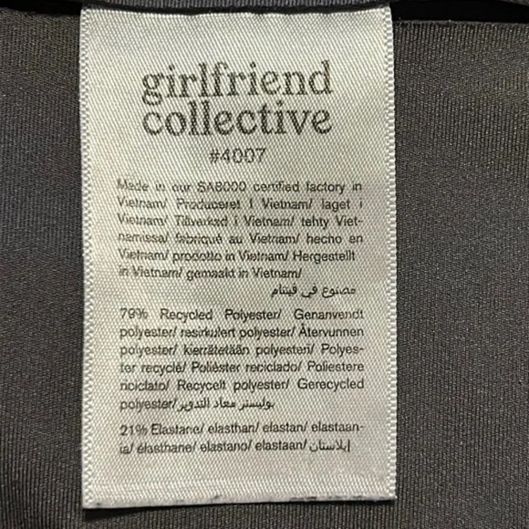 Girlfriend Collective Compressive High Rise Leggings Charcoal Gray Size Small - Picture 4 of 8